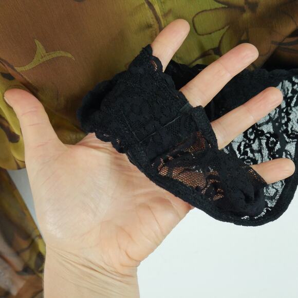 Vintage Cache Bodysuit Small 90s Sheer Chiffon Ethereal Floral Grunge Y2K Top - Picture 7 of 12